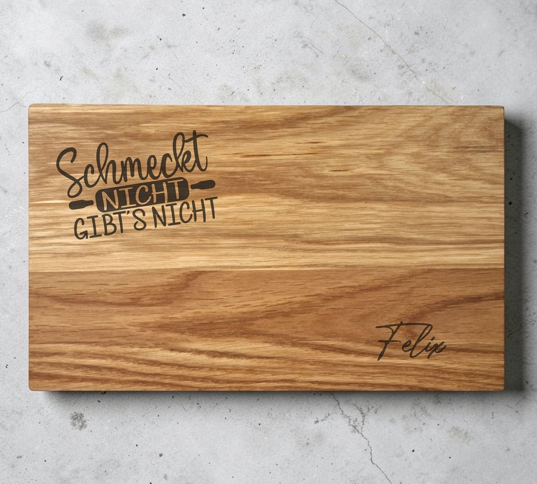 Schneidebrett aus Eiche mit Gravur