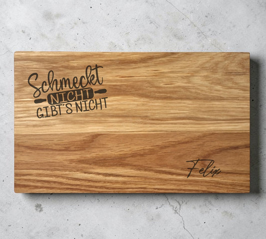 Schneidebrett aus Eiche mit Gravur