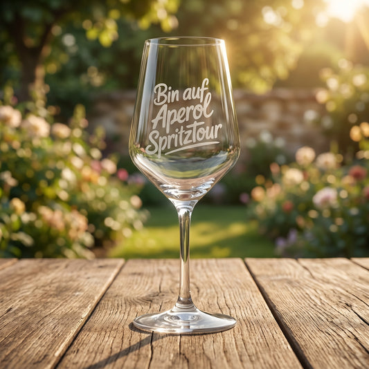 Weinglas Bin auf Aperol Spritztour – leer